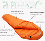 White Goose Down Filled Mummy Sleeping Bag - Outdoors University